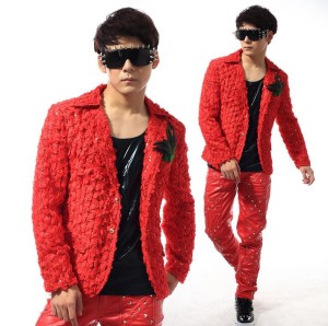 punk red suit